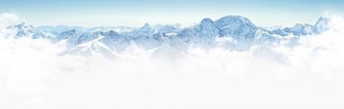 Kafkasya'da, Elbruz Dağı, Rusya kış Dağları Panoraması