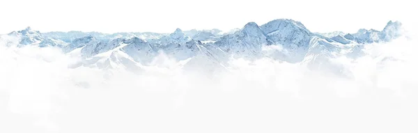 Panorama Över Vintern Bergen Kaukasien Elbrus Berg Ryssland — Stockfoto