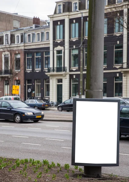Пустой Рекламный Щит Обочине Дороги Европейском Городе — стоковое фото