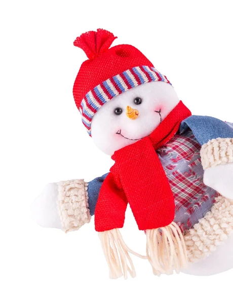 Beyaz arkaplanda kardan adam izole edildi