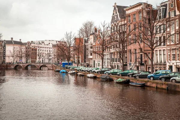 Амстердам Нидерланды Марта Улицы Города Каналами Марта 2014 Года Амстердаме — стоковое фото