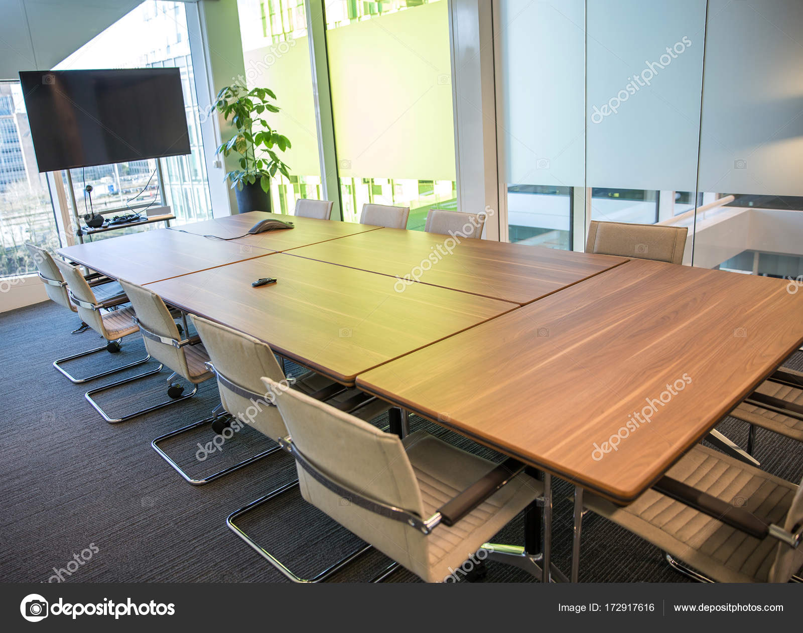 Modern Meeting Room Equipment Teleconference Stock Photo