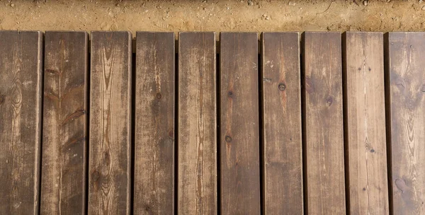 Wooden Beach Boardwalk Sand Texture Background — Stock Photo, Image