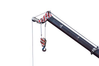 Üzerinde arka plan ile izole İnşaat Vinç