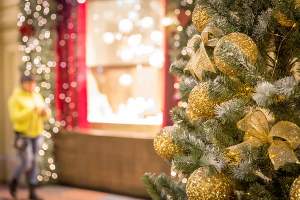 Decoración Del Árbol Navidad Centro Comercial — Foto de Stock