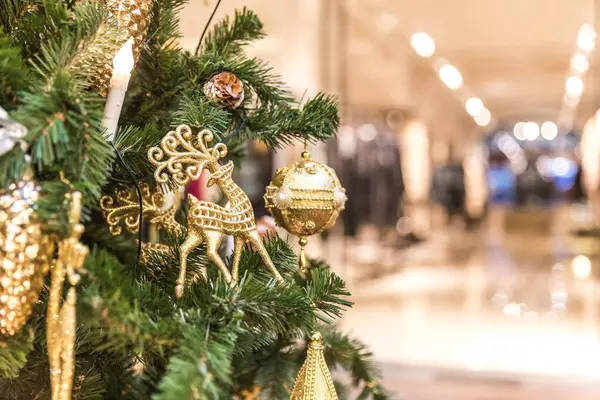 Decoración Del Árbol Navidad Centro Comercial —  Fotos de Stock