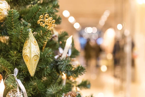 Décoration Arbre Noël Dans Centre Commercial — Photo