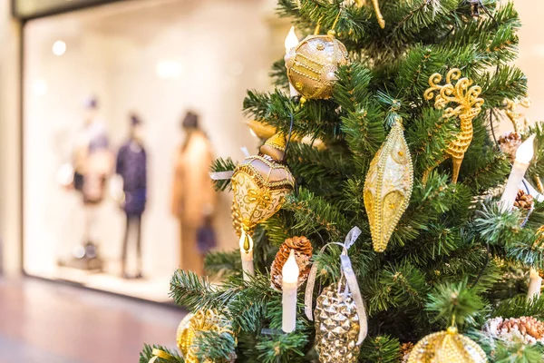 Christmas Tree Decoration Shopping Mall — Stock Photo, Image