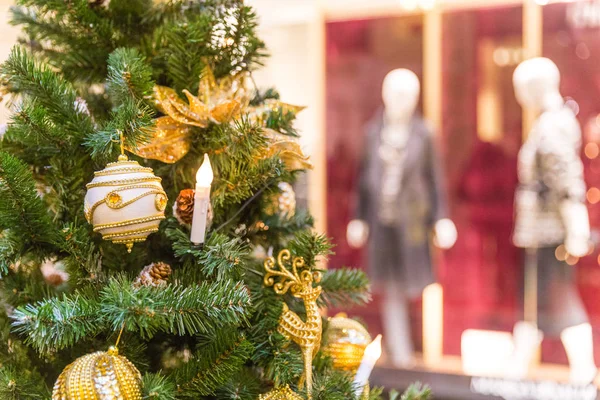 Decoração Árvore Natal Shopping — Fotografia de Stock