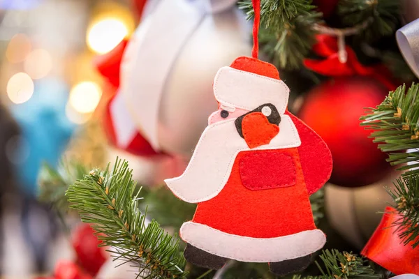 Santa Claus Cell Phone Christmas Tree Decoration — Stock Photo, Image