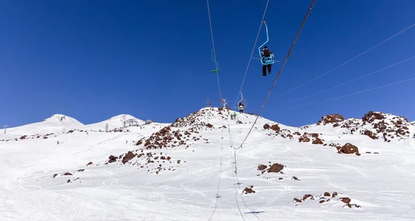 Remonte Estación Esquí Alta Las Montañas Rusia — Foto de Stock