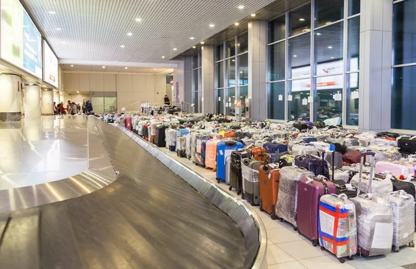 Moscow Russia November 2015 Lot Tourist Bags Domodedovo Airport November — Stock Photo, Image