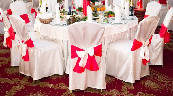 Elegante Mesa Redonda Ajuste Podría Ser Para Una Boda Cumpleaños —  Fotos de Stock