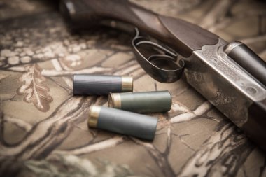 ahşap bir retro tüfek mermi ile