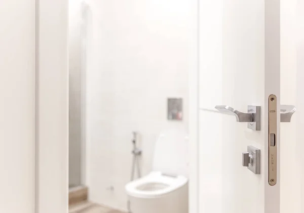 Open Door Bathroom Toilet — Stock Photo, Image