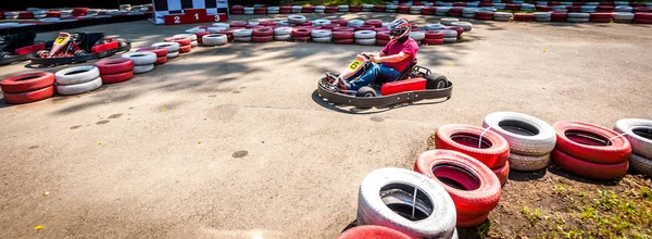 Go kart vitesse course d'entraînement — Photo