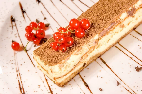 Ciasto domowe tiramisu — Zdjęcie stockowe