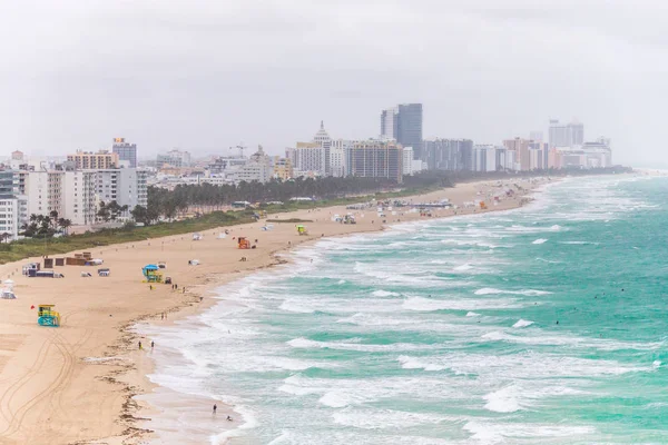 Yukarıdan, Miami Beach Güney plaj manzarası. Florida, ABD — Stok fotoğraf