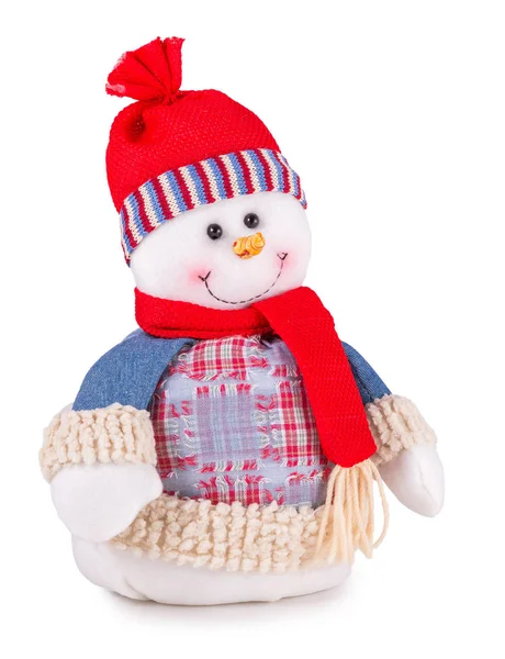 Beyaz arkaplanda kardan adam izole edildi