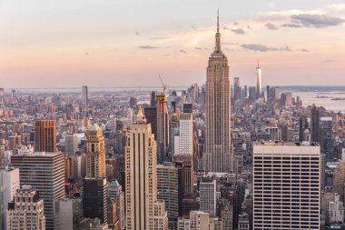 New York, Usa - 17 Mayıs 2019: Empire State Binası ile New York City silueti