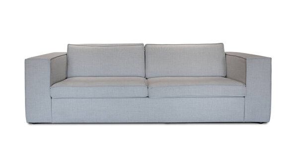 Grey modern Sofa isolated on white background. Studio shoot