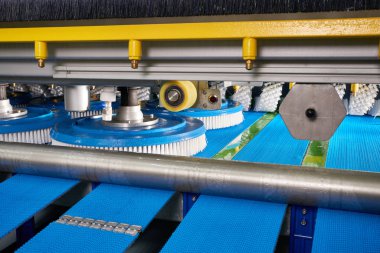 Automatic industrial line for washing and cleaning carpets