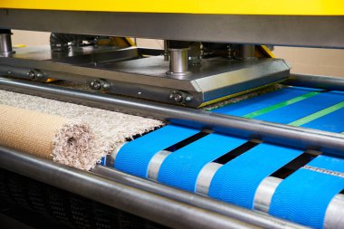 Automatic industrial line for washing and cleaning carpets