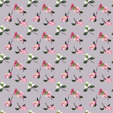 Kusursuz Noel desenli kış meyveleri suluboya çizimi