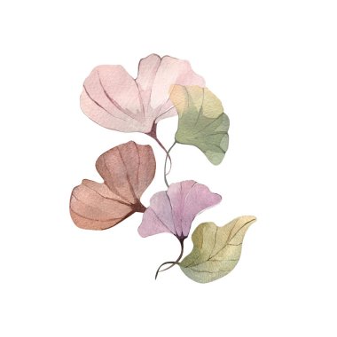 Suluboya resimli el çizimi orman çiçekleri kışın sonbahar tohumları kumaş, duvar kağıtları, çarşaf posterleri ve kartpostal dekoru.