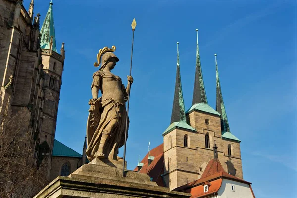 Krásné Historické Město Erfurt Durynsku Německo — Stock fotografie