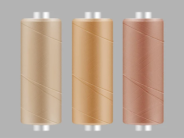 Ensemble de bobines de fil à coudre en coton — Image vectorielle