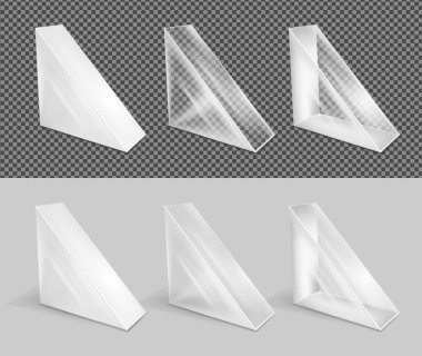 Sandviç için şeffaf üçgen karton paket