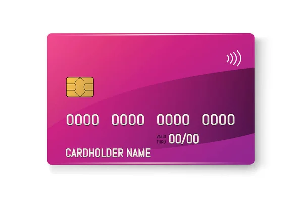 Kreditkarte mit emv-Chip. Kontaktloses Bezahlen — Stockvektor