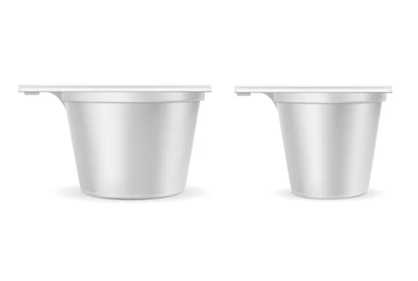 Branco papel descartável ou copo de café de plástico — Vetor de Stock