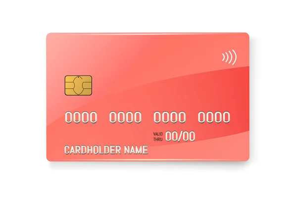 Kreditkarte mit emv-Chip. Kontaktloses Bezahlen — Stockvektor