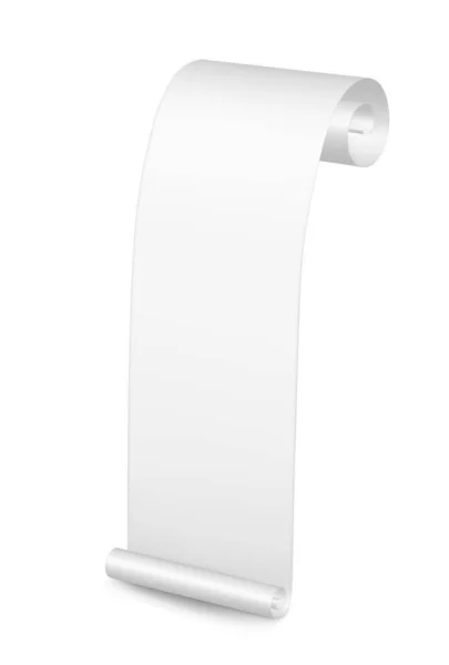 Rouleau de papier vectoriel réalictique blanc. Parchemin laminé médiéval — Image vectorielle