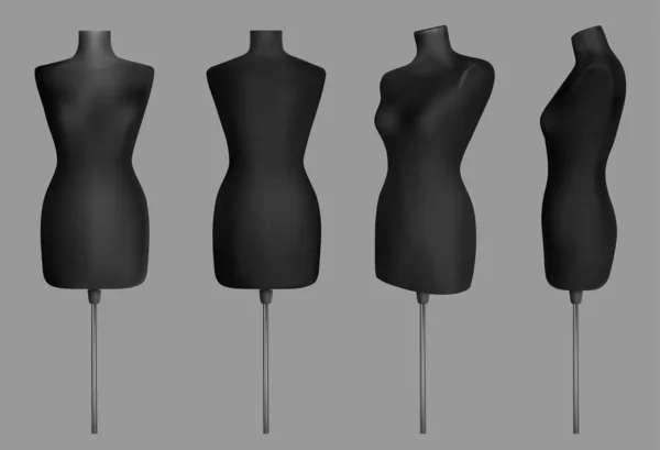 Maniquí Realista Negro Maniquí Para Coser — Vector de stock