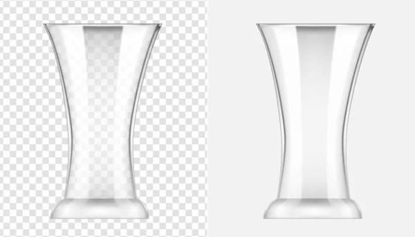 Vase transparent en verre. Image vectorielle réaliste — Image vectorielle
