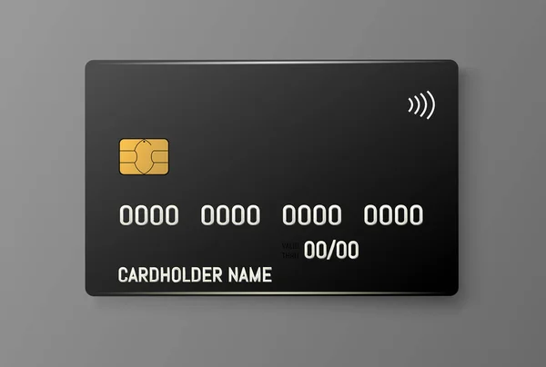 Cartão de crédito de plástico com chip emv. Pagamento sem contacto — Vetor de Stock