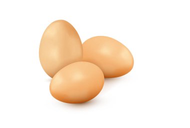 Beyaz arkaplanda gerçekçi sarı yumurta vektörü