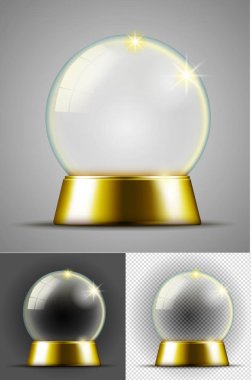 Gerçekçi şeffaf kar topu