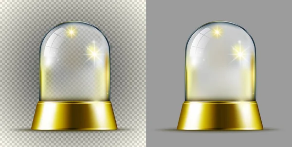 Реалістична золота транзитна снігова куля — стоковий вектор
