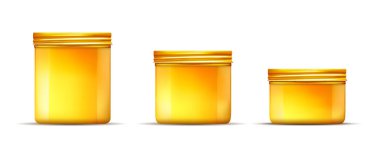 Altın kapaklı cam kavanoz.