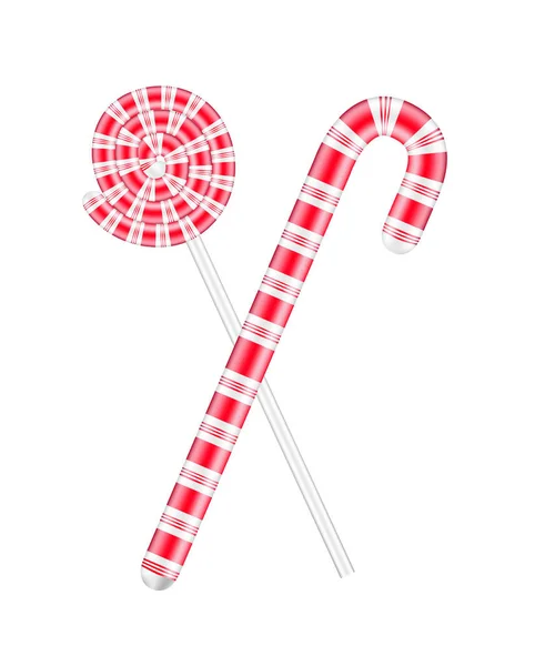 Christmas Candy Cane och lollipop — Stock vektor