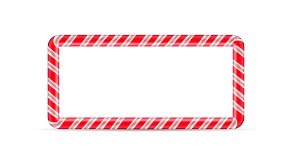 Christmas and New Year candy cane frame — Stock Vector