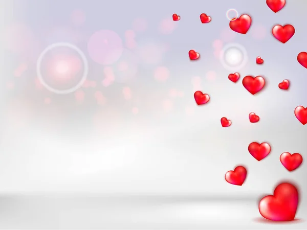 Glückwunschkarte zum Valentinstag mit rotem Herz — Stockvektor