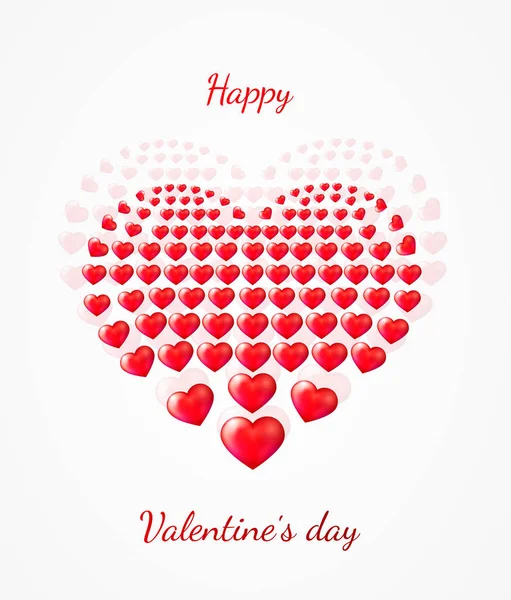 Happy Valentine's day greeting card with a red heart — Stock Vector