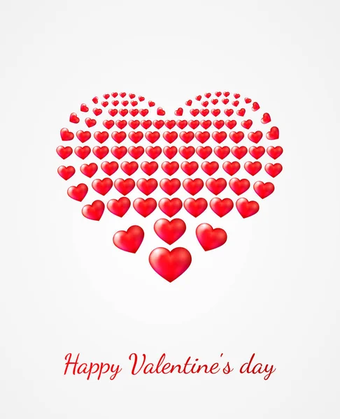 Happy Valentine's day greeting card with a red heart — Stock Vector