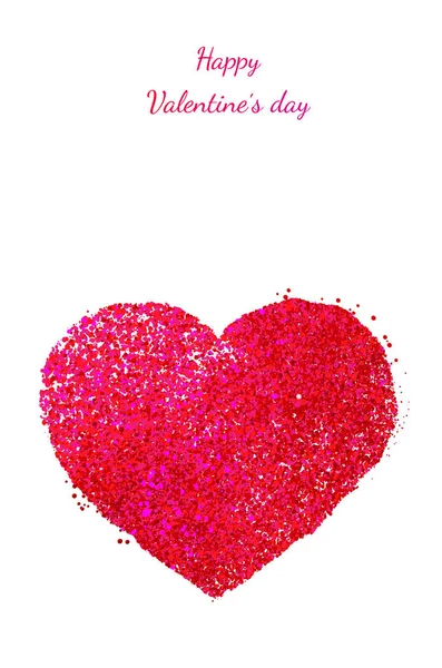 Gelukkige Valentijnsdag wenskaart met een rood hart — Stockvector