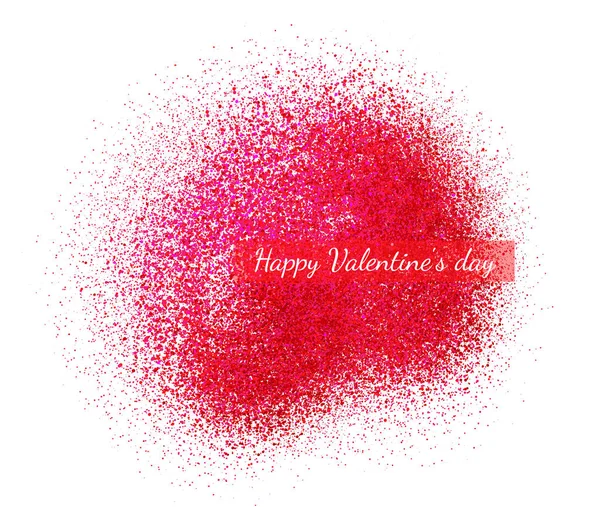 Gelukkige Valentijnsdag wenskaart met een rode glitter — Stockvector